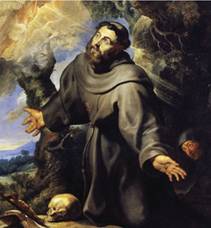 Saint François (par Rubens) reçoit les stigmates