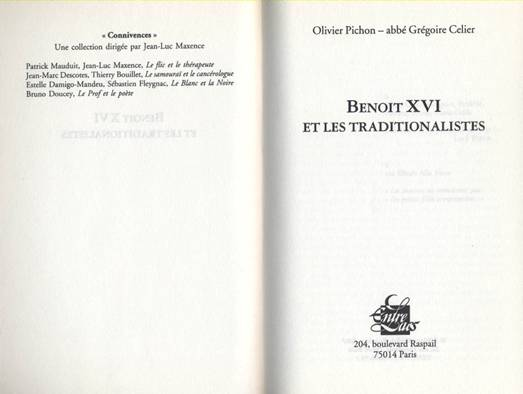 Benoît XVI et les traditionalistes