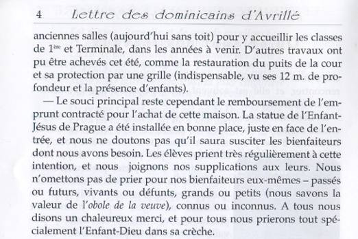 La Lettre des Dominicains d'Avrillé