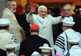 Joseph Ratzinger à la Grande Synagogue de Rome