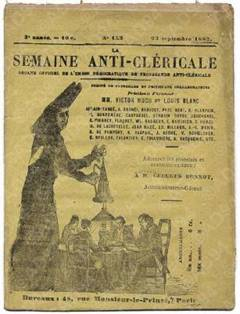 Affiche de la propagande anti-cléricale du XIX° siècle