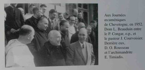 Dom Beauduin à l’abbaye belge de Chèvetogne, avec le Père Congar, futur artisan de Vatican II